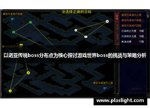 以诺亚传说boss分布点为核心探讨游戏世界boss的挑战与策略分析 以诺亚传说boss分布点为核心探讨游戏世界boss的挑战与策略分析